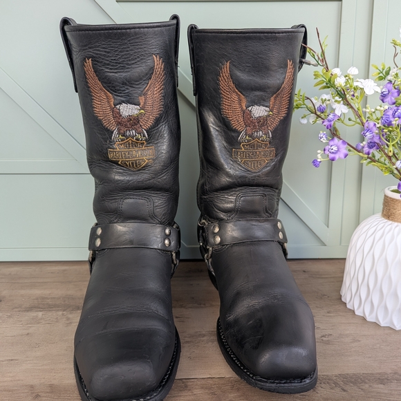 Harley-Davidson Black Leather Boots with Eagle Design main image 6